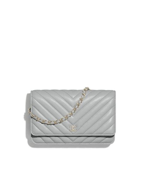 chanel grey wallet on chain|Fashionphile Chanel wallet on chain.